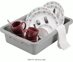 Global Industrial™ NSF Plastic Bus Tub, 20"L x 15"W x 5"H, Gray - Pkg Qty 12 -Containers & Organizers Sales Store 493681GYIN 3wco