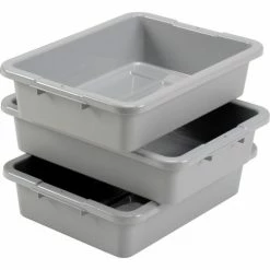 Global Industrial™ NSF Plastic Bus Tub, 20"L x 15"W x 5"H, Gray - Pkg Qty 12 -Containers & Organizers Sales Store 493681GY 02