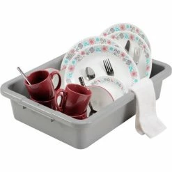 Global Industrial™ NSF Plastic Bus Tub, 20"L x 15"W x 5"H, Gray - Pkg Qty 12 -Containers & Organizers Sales Store 493681GY 03