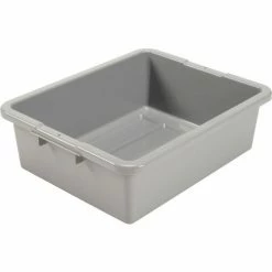 Global Industrial™ NSF Plastic Bus Tub, 21-1/2"L x 17-3/4"W x 7"H, Gray - Pkg Qty 5