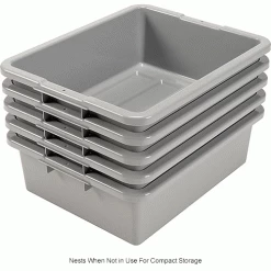 Global Industrial™ NSF Plastic Bus Tub, 21-1/2"L x 17-3/4"W x 7"H, Gray - Pkg Qty 5 -Containers & Organizers Sales Store 493683GYIN 2wco