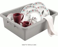 Global Industrial™ NSF Plastic Bus Tub, 21-1/2"L x 17-3/4"W x 7"H, Gray - Pkg Qty 5 -Containers & Organizers Sales Store 493683GYIN 3wco