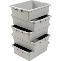 Global Industrial™ NSF Plastic Bus Tub, 21-1/2"L x 17-3/4"W x 7"H, Gray - Pkg Qty 5 -Containers & Organizers Sales Store 493683GY 02