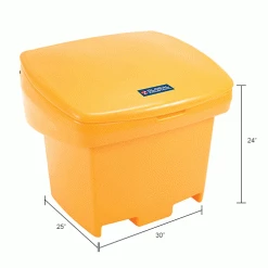 Global Industrial™ Outdoor Storage Container, 30"Lx25"Wx24"H, 5.5 Cu. Ft., Yellow -Containers & Organizers Sales Store 493698IN dim