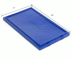 Global Industrial™ Lid LID181 for Stack and Nest Storage Container SNT180, SNT185, Blue - Pkg Qty 6 -Containers & Organizers Sales Store 498401BL dim