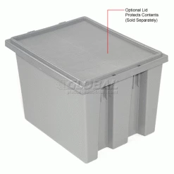 Global Industrial™ Stack and Nest Storage Container SNT195 No Lid 19-1/2 x 15-1/2 x 13, Gray - Pkg Qty 6 -Containers & Organizers Sales Store 498422GY 6wco