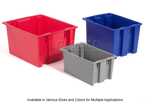 Global Industrial Stack and Nest Storage Container SNT240 No Lid 23-1/2 x 15-1/2 x 12, Red - Pkg Qty 3 20 Global Industrial Stack and Nest Storage Container SNT240 No Lid 23-1/2 x 15-1/2 x 12, Red - Pkg Qty 3 - Image 20