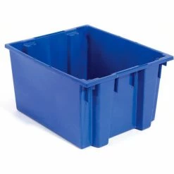 Global Industrial™ Stack and Nest Storage Container SNT230 No Lid 23-1/2 x 19-1/2 x 13, Blue - Pkg Qty 3