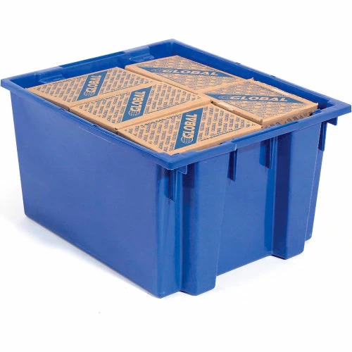 Global Industrial Stack and Nest Storage Container SNT300 No Lid 29-1/2 x 19-1/2 x 15, Blue - Pkg Qty 3 3 Global Industrial Stack and Nest Storage Container SNT300 No Lid 29-1/2 x 19-1/2 x 15, Blue - Pkg Qty 3 - Image 3
