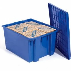 Global Industrial™ Lid LID231 for Stack and Nest Storage Container SNT225, SNT230, Blue - Pkg Qty 3 -Containers & Organizers Sales Store 498427BL 04 2