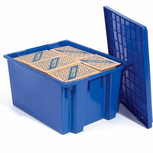 Global Industrial Stack and Nest Storage Container SNT300 No Lid 29-1/2 x 19-1/2 x 15, Blue - Pkg Qty 3 4 Global Industrial Stack and Nest Storage Container SNT300 No Lid 29-1/2 x 19-1/2 x 15, Blue - Pkg Qty 3 - Image 4