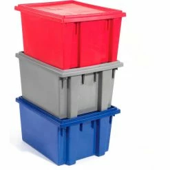 Akro-Mils Nest & Stack Tote 35300 - 29-1/2"L x 19-1/2"W x15"H, Blue - Pkg Qty 3 -Containers & Organizers Sales Store 498427BL 12 3