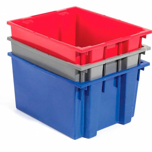 Global Industrial Stack and Nest Storage Container SNT300 No Lid 29-1/2 x 19-1/2 x 15, Blue - Pkg Qty 3 11 Global Industrial Stack and Nest Storage Container SNT300 No Lid 29-1/2 x 19-1/2 x 15, Blue - Pkg Qty 3 - Image 11