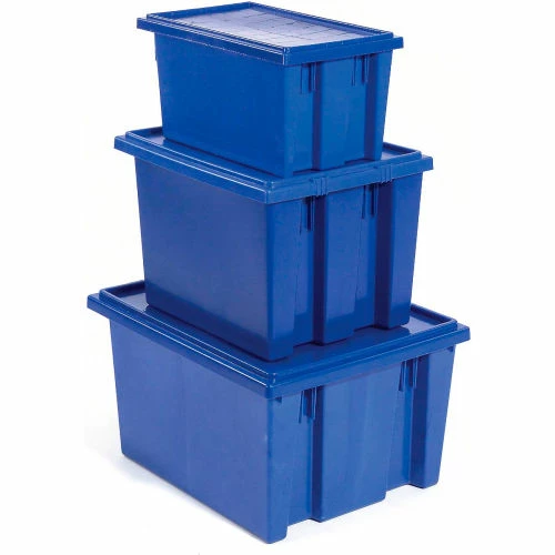 Global Industrial Stack and Nest Storage Container SNT300 No Lid 29-1/2 x 19-1/2 x 15, Blue - Pkg Qty 3 13 Global Industrial Stack and Nest Storage Container SNT300 No Lid 29-1/2 x 19-1/2 x 15, Blue - Pkg Qty 3 - Image 13