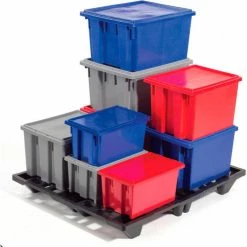 Akro-Mils Nest & Stack Tote 35300 - 29-1/2"L x 19-1/2"W x15"H, Blue - Pkg Qty 3 -Containers & Organizers Sales Store 498427BL 17 2