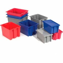 Akro-Mils Nest & Stack Tote 35300 - 29-1/2"L x 19-1/2"W x15"H, Blue - Pkg Qty 3 -Containers & Organizers Sales Store 498427BL 19 2
