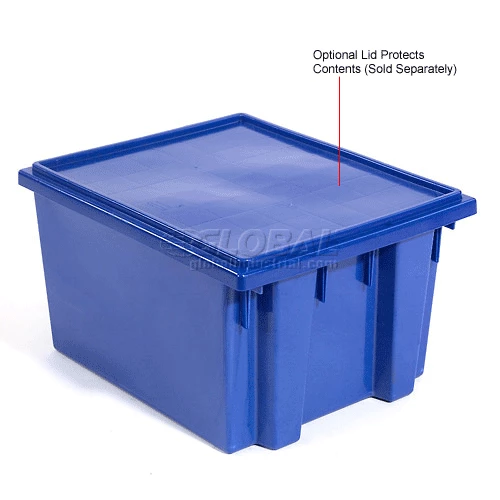 Global Industrial Stack and Nest Storage Container SNT300 No Lid 29-1/2 x 19-1/2 x 15, Blue - Pkg Qty 3 24 Global Industrial Stack and Nest Storage Container SNT300 No Lid 29-1/2 x 19-1/2 x 15, Blue - Pkg Qty 3 - Image 24