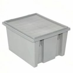 Akro-Mils Nest & Stack Tote 35225 - 23-1/2"L x 19-1/2"W x 10"H, Gray - Pkg Qty 3 -Containers & Organizers Sales Store 498427GY 01 3