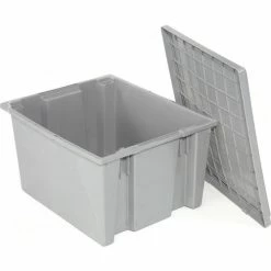 Global Industrial™ Lid LID301 for Stack and Nest Storage Container SNT300, Gray - Pkg Qty 3 -Containers & Organizers Sales Store 498427GY 02 1