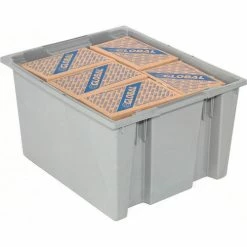 Akro-Mils Nest & Stack Tote 35225 - 23-1/2"L x 19-1/2"W x 10"H, Gray - Pkg Qty 3 -Containers & Organizers Sales Store 498427GY 03 2