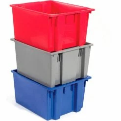 Akro-Mils Nest & Stack Tote 35225 - 23-1/2"L x 19-1/2"W x 10"H, Gray - Pkg Qty 3 -Containers & Organizers Sales Store 498427GY 12 2