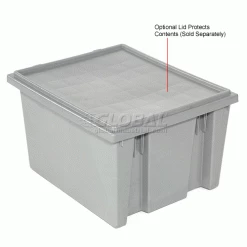 Akro-Mils Nest & Stack Tote 35230 - 23-1/2"L x 19-1/2"W x 13"H, Gray - Pkg Qty 3 -Containers & Organizers Sales Store 498427GY 6wco 1