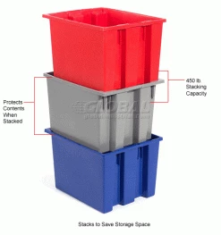 Akro-Mils Nest & Stack Tote 35240 - 23-1/2"L x 15-1/2"W x 12"H, Red - Pkg Qty 3 46 Akro-Mils Nest & Stack Tote 35240 - 23-1/2"L x 15-1/2"W x 12"H, Red - Pkg Qty 3 -Containers & Organizers Sales Store 498831 4wco 1