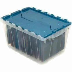 Akro-Mils® Clear Attached Lid Container 66486FILEB w/File Rails - 21-1/2"L x 15"W x 12-1/2"H - Pkg Qty 6 -Containers & Organizers Sales Store 506151
