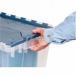 Akro-Mils® Clear Attached Lid Container 66486FILEB w/File Rails - 21-1/2"L x 15"W x 12-1/2"H - Pkg Qty 6 -Containers & Organizers Sales Store 506151 13