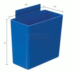 Little Bin QBC111 For Plastic Stacking Bins - 1-3/4 x 3-1/4 x 3 Blue - Pkg Qty 48 18 Little Bin QBC111 For Plastic Stacking Bins - 1-3/4 x 3-1/4 x 3 Blue - Pkg Qty 48 -Containers & Organizers Sales Store 550103BL dim