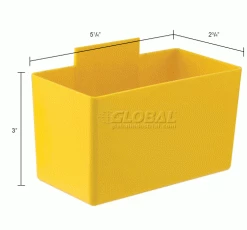 QBC112 Little Inner Bin Cup for Plastic Stacking Bins - 2-3/4 x 5-1/4 x 3 Yellow - Pkg Qty 48 -Containers & Organizers Sales Store 550105YL dim