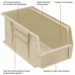 Global Industrial™ Plastic Stack & Hang Bin, 5-1/2"W x 14-3/4"D x 5"H, Beige - Pkg Qty 12 -Containers & Organizers Sales Store 550106BG 1wco