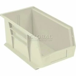 Global Industrial™ Plastic Stack & Hang Bin, 5-1/2"W x 14-3/4"D x 5"H, Beige - Pkg Qty 12