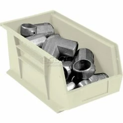 Global Industrial™ Plastic Stack & Hang Bin, 5-1/2"W x 14-3/4"D x 5"H, Beige - Pkg Qty 12 -Containers & Organizers Sales Store 550112BG 01