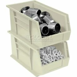 Global Industrial™ Plastic Stack & Hang Bin, 5-1/2"W x 14-3/4"D x 5"H, Beige - Pkg Qty 12 -Containers & Organizers Sales Store 550112BG 04