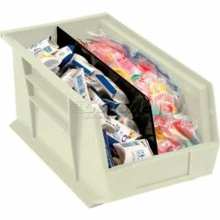 Global Industrial™ Plastic Stack & Hang Bin, 5-1/2"W x 14-3/4"D x 5"H, Beige - Pkg Qty 12 -Containers & Organizers Sales Store 550112BG 06
