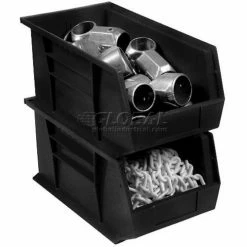 Plastic Stack & Hang Bin, 8-1/4"W x 18"D x 9"H, Black - Pkg Qty 6 -Containers & Organizers Sales Store 550112BK 04