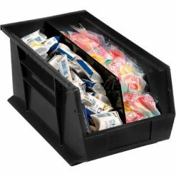 Plastic Stack & Hang Bin, 8-1/4"W x 18"D x 9"H, Black - Pkg Qty 6 -Containers & Organizers Sales Store 550112BK 06