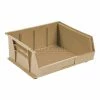 Global Industrial™ Plastic Stack & Hang Bin,11"W x 10-7/8"D x 5"H, Beige - Pkg Qty 6