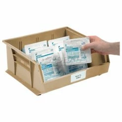 Global Industrial™ Plastic Stack & Hang Bin,11"W x 10-7/8"D x 5"H, Beige - Pkg Qty 6 -Containers & Organizers Sales Store 550114BG 04