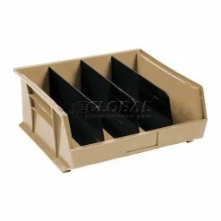 Global Industrial™ Plastic Stack & Hang Bin,11"W x 10-7/8"D x 5"H, Beige - Pkg Qty 6 -Containers & Organizers Sales Store 550114BG 05
