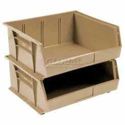 Global Industrial™ Plastic Stack & Hang Bin,11"W x 10-7/8"D x 5"H, Beige - Pkg Qty 6 -Containers & Organizers Sales Store 550114BG 09