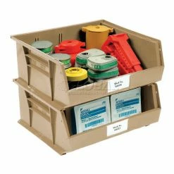 Global Industrial™ Plastic Stack & Hang Bin,11"W x 10-7/8"D x 5"H, Beige - Pkg Qty 6 -Containers & Organizers Sales Store 550114BG 10