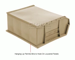 Global Industrial™ Plastic Stack & Hang Bin,11"W x 10-7/8"D x 5"H, Beige - Pkg Qty 6 -Containers & Organizers Sales Store 550114BG 4wco