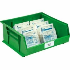 Plastic Stack & Hang Bin, 16-1/2"W x 10-7/8"D x 5"H, Green - Pkg Qty 6 32 Plastic Stack & Hang Bin, 16-1/2"W x 10-7/8"D x 5"H, Green - Pkg Qty 6 -Containers & Organizers Sales Store 550114GN 03