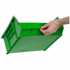 Plastic Stack & Hang Bin, 16-1/2"W x 10-7/8"D x 5"H, Green - Pkg Qty 6 45 Plastic Stack & Hang Bin, 16-1/2"W x 10-7/8"D x 5"H, Green - Pkg Qty 6 -Containers & Organizers Sales Store 550114GN 19