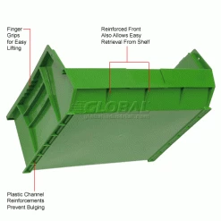 Plastic Stack & Hang Bin, 16-1/2"W x 10-7/8"D x 5"H, Green - Pkg Qty 6 50 Plastic Stack & Hang Bin, 16-1/2"W x 10-7/8"D x 5"H, Green - Pkg Qty 6 -Containers & Organizers Sales Store 550114GN 2wco