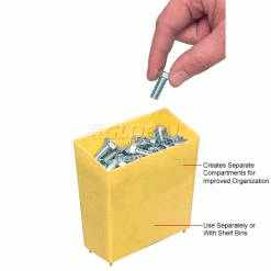 Global Industrial™ Little Bin For Plastic Bins - 4 x 2 x 4 Yellow - Pkg Qty 50 -Containers & Organizers Sales Store 550115 2wco