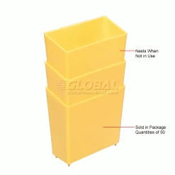 Global Industrial™ Little Bin For Plastic Bins - 4 x 2 x 4 Yellow - Pkg Qty 50 -Containers & Organizers Sales Store 550115 3wco