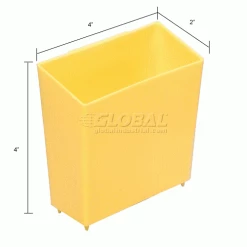 Global Industrial™ Little Bin For Plastic Bins - 4 x 2 x 4 Yellow - Pkg Qty 50 -Containers & Organizers Sales Store 550115 dim